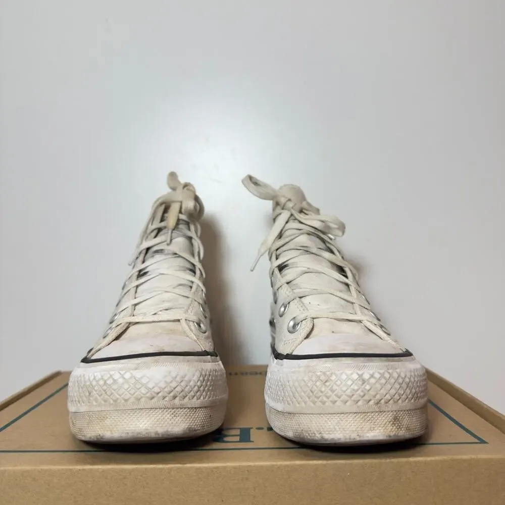 Converse Chuck Taylor All Star Womens Size 6 White High Top Platform Sneakers